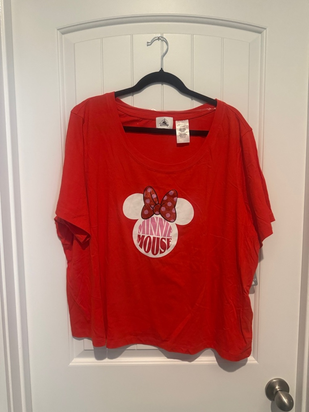 Disney Red Minnie Mouse Graphic Tee with Polka Dot Bow